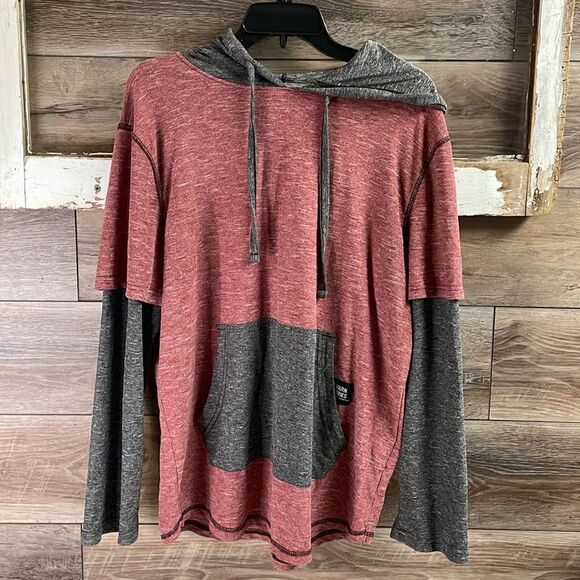 RAW YARN INDUSTRIES Mens Long Sleeve Soft Polyester Pullover Hoodie Shirt Size L - Picture 3 of 12